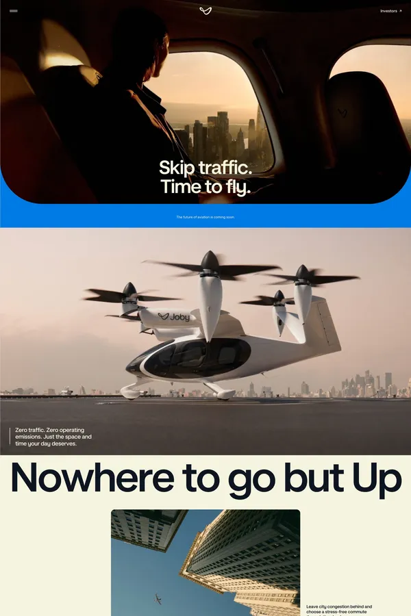 Joby Aviation | Electric Air Taxi for Zero-Emission Travel | Joby Aviation - Landing design inspiration