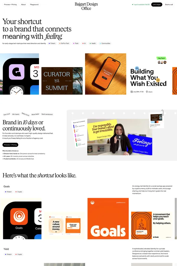 Bajgart Office: Your shortcut to a brand that connects meaning with feeling.â¨ - Portfolio design inspiration