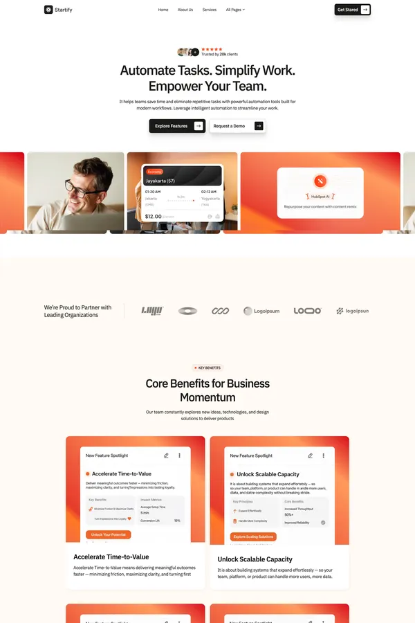 Startify - Webflow HTML website template