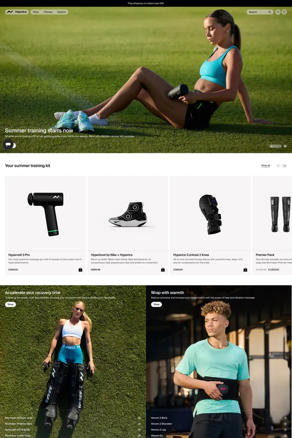 Hyperice | Recovery & Wellness Technology - Ecommerce design inspiration