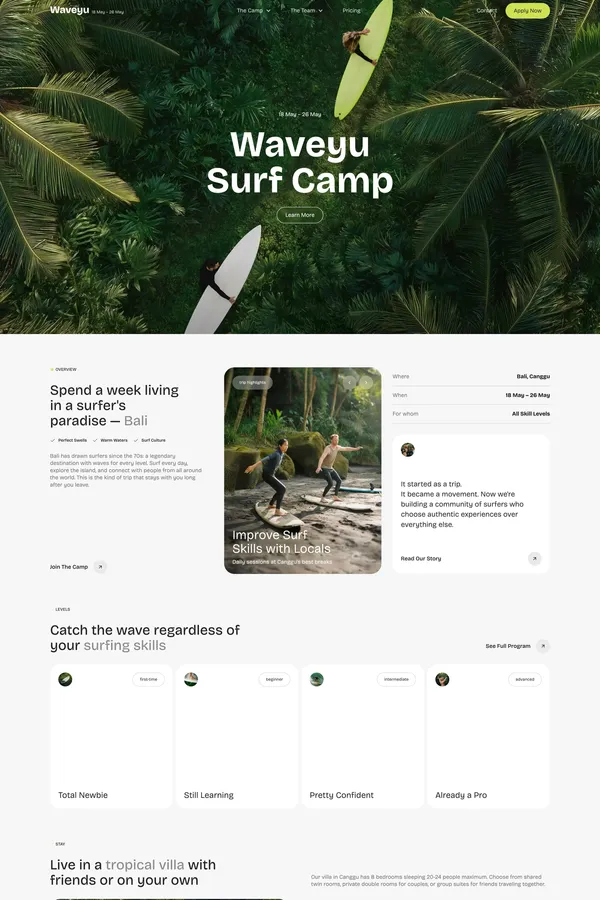 Waveyu - Webflow HTML website template - Template design inspiration