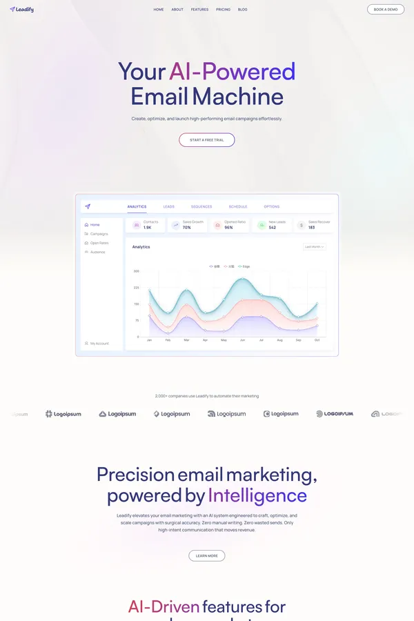 Leadify - AI Saas and Startup Template - Template design inspiration