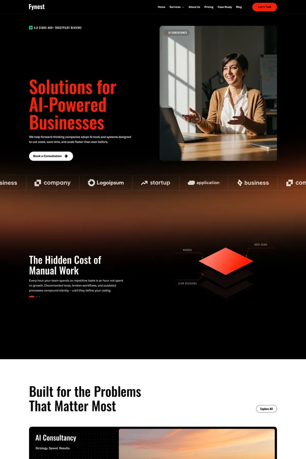 Fynest - Consulting, Technology Framer  & Webflow Template - Template design inspiration