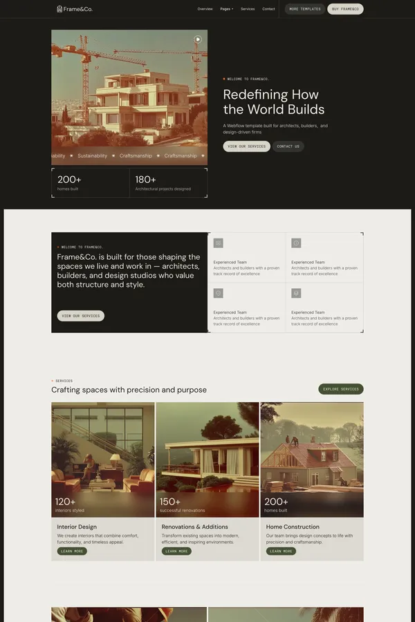 Frame&Co. - Webflow HTML website template - Template design inspiration