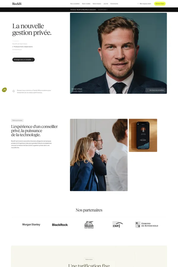 RockFi - La nouvelle gestion privée - Landing design inspiration