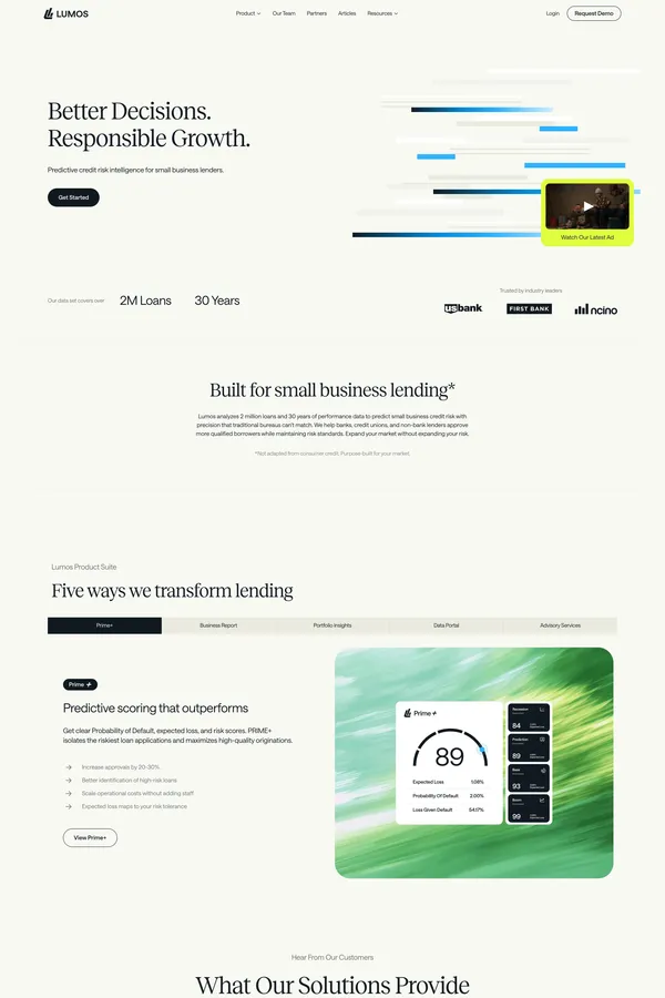 Lumos - Landing design inspiration