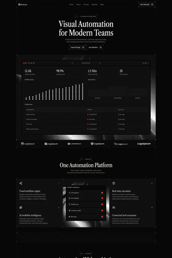 Syncore - Premium SaaS Website Template for Framer - Template design inspiration