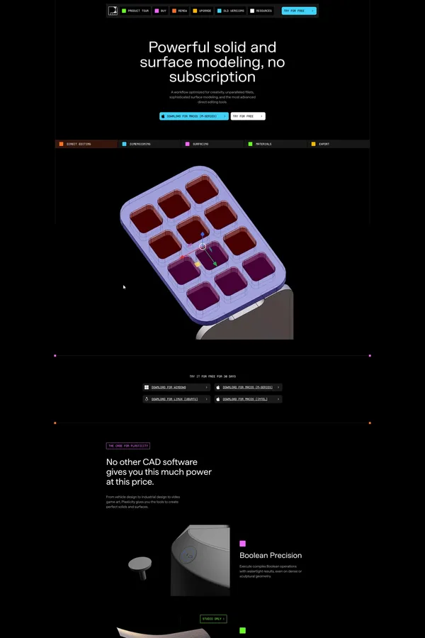 Plasticity - Landing design inspiration