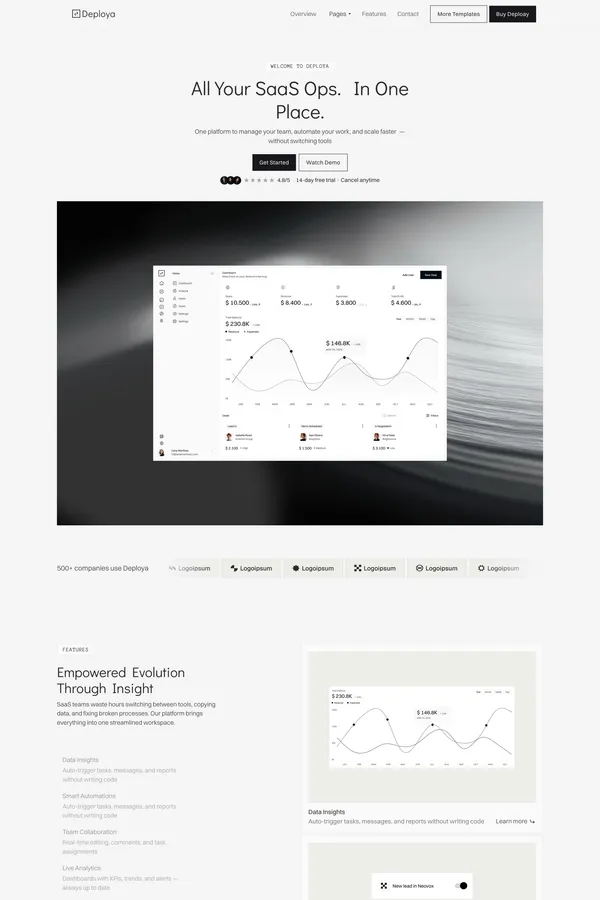 Deploya - Webflow HTML website template - Template design inspiration