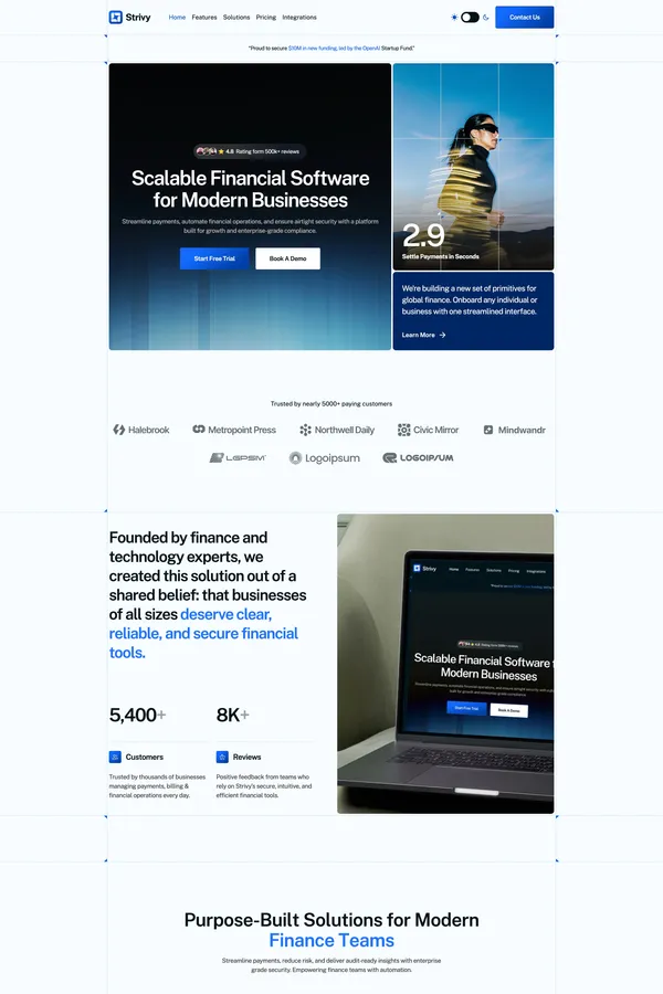 Strivy - Webflow HTML website template - Template design inspiration