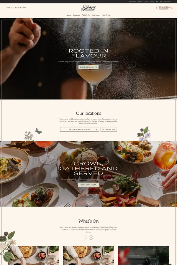 Botanist | Home | The Botanist Bar and Restaurant - Landing design inspiration