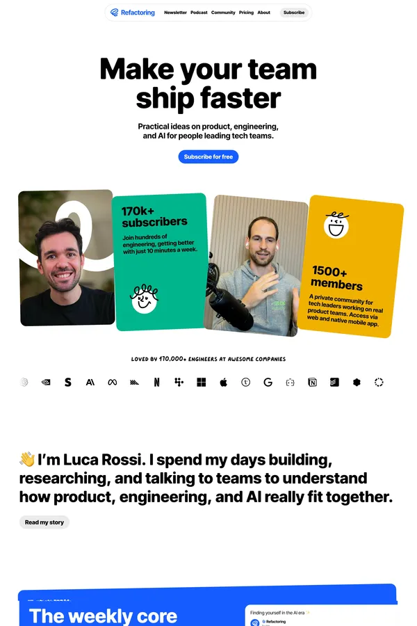 Refactoring - Landing design inspiration