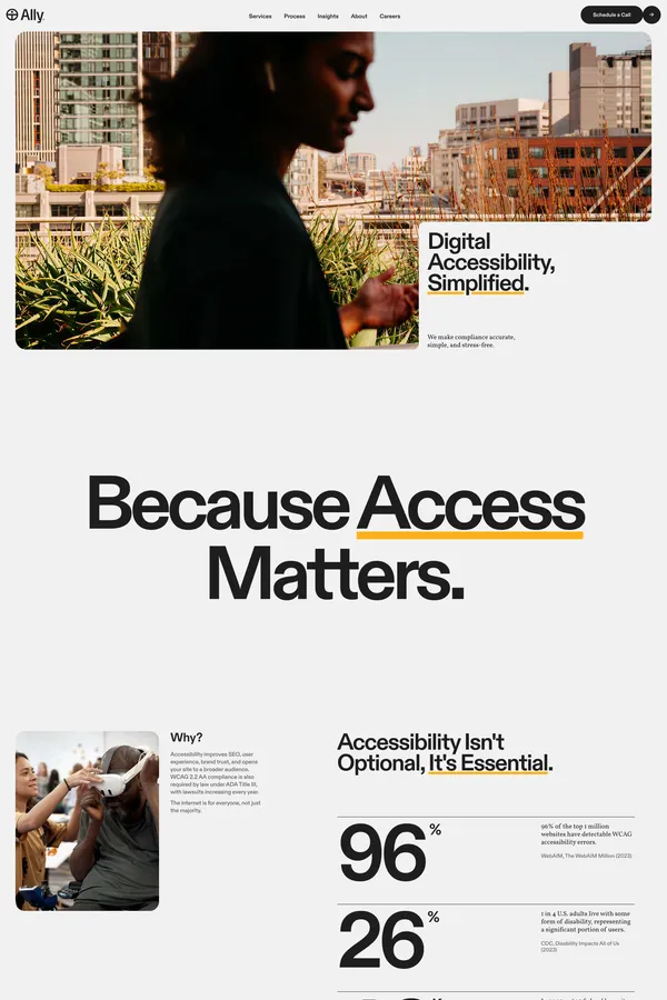 Ally | WCAG Accessibility & ADA Compliance Services - Landing design inspiration