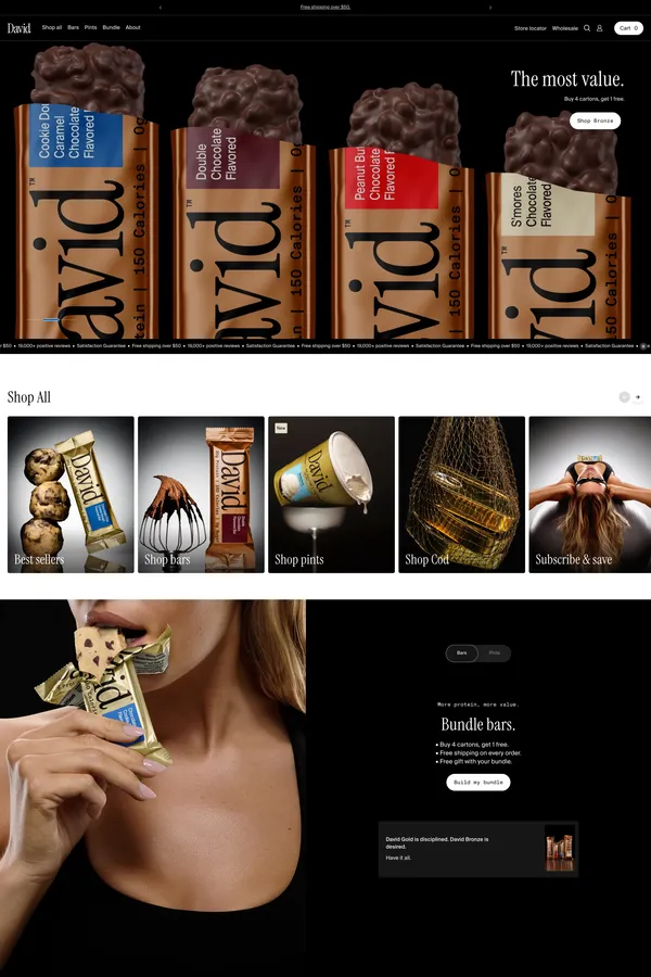 David Protein - Ecommerce design inspiration