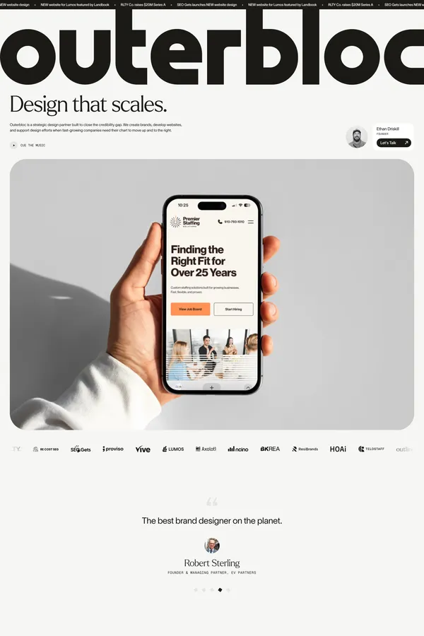 Outerbloc | Brand & Framer Web Design Studio - website design inspiration