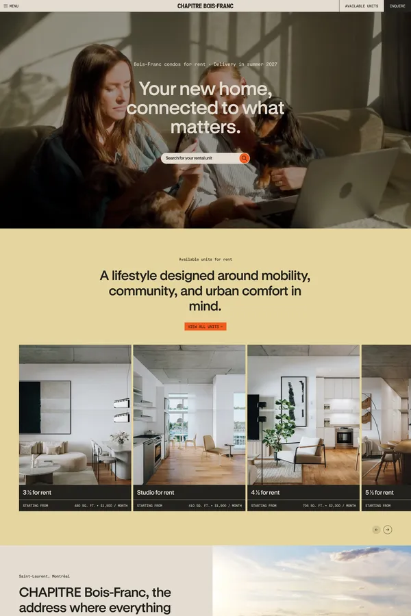 Chapitre Résidentiel - Landing design inspiration
