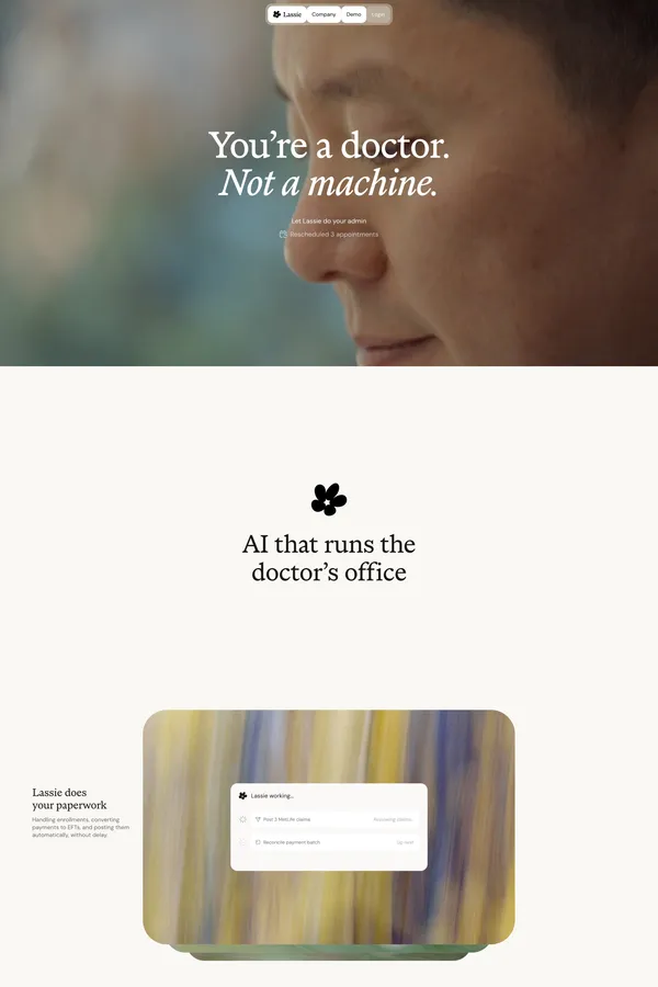 Lassie — AI That Runs the Doctor's Office - Landing design inspiration