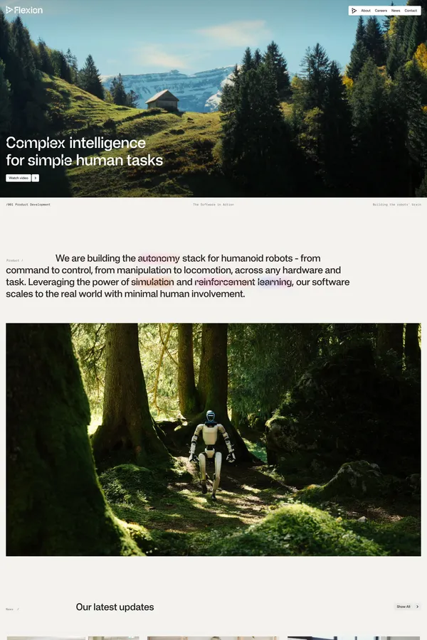 Flexion Robotics - Landing design inspiration