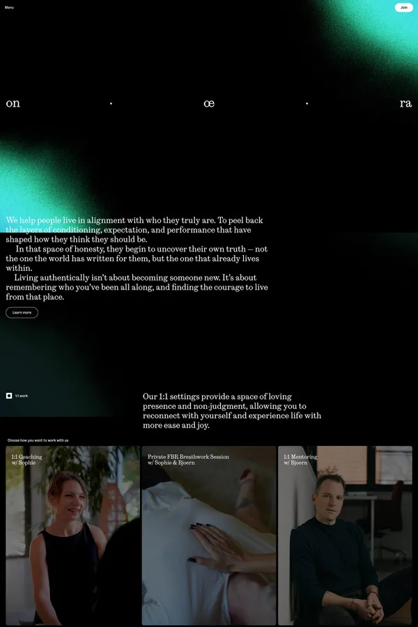 ONOERA · Return to yourself · Live from your truth - Portfolio design inspiration