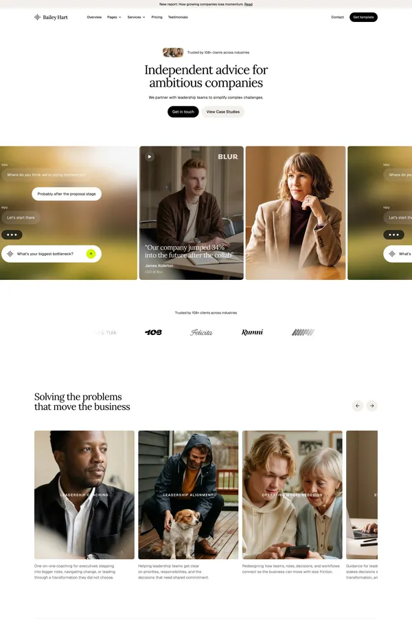 Bailey Hart - Consulting Framer Template - Template design inspiration