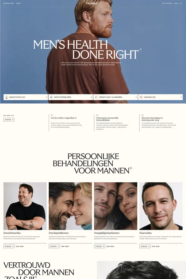 Menkind - Landing design inspiration