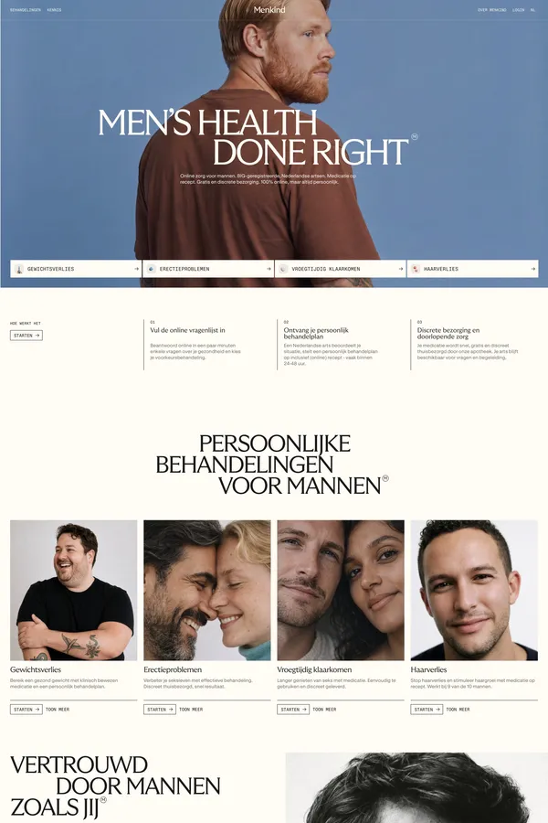 Menkind - Landing design inspiration