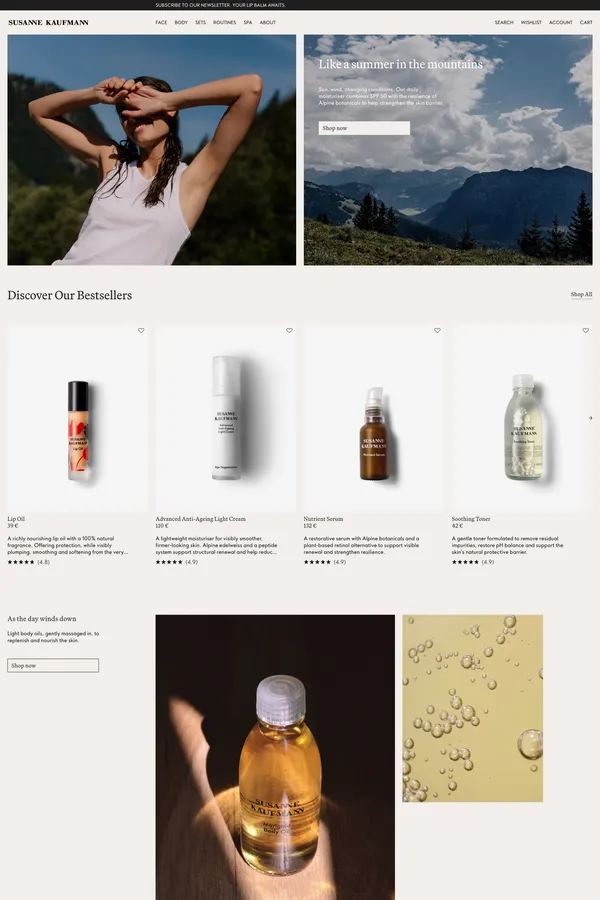 Susanne Kaufmann | Skincare Powered By Nature – Susanne Kaufmann - Ecommerce design inspiration