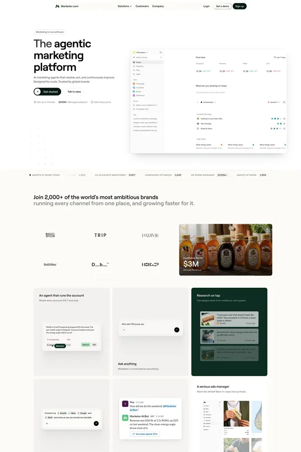 Marketer.com - The Growth Platform for Modern Ecommerce - Marketer - Landing design inspiration