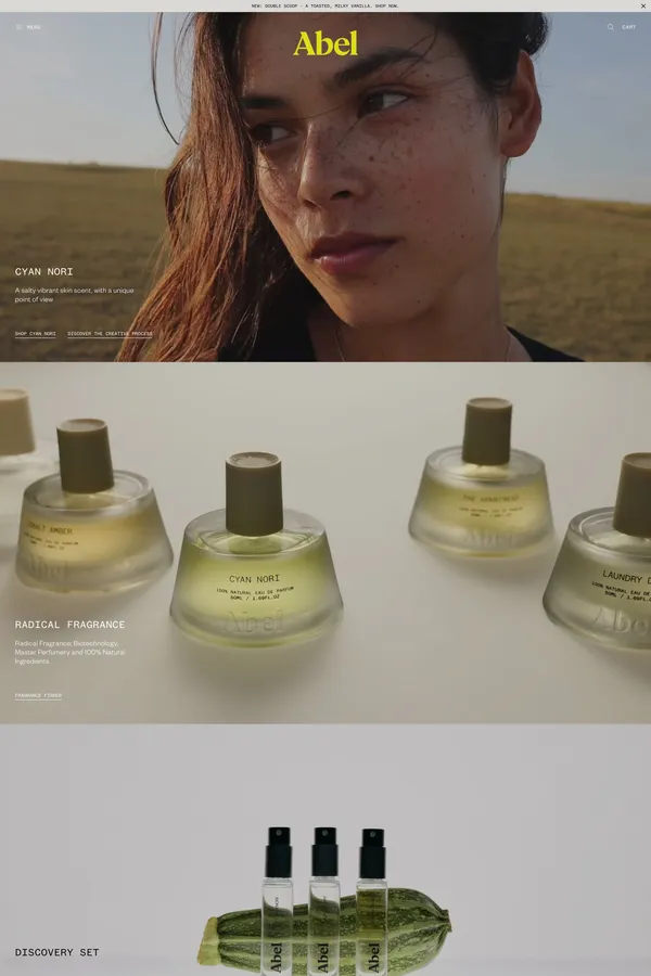 Abel Fragrance - 100% Natural Perfume - Ecommerce design inspiration
