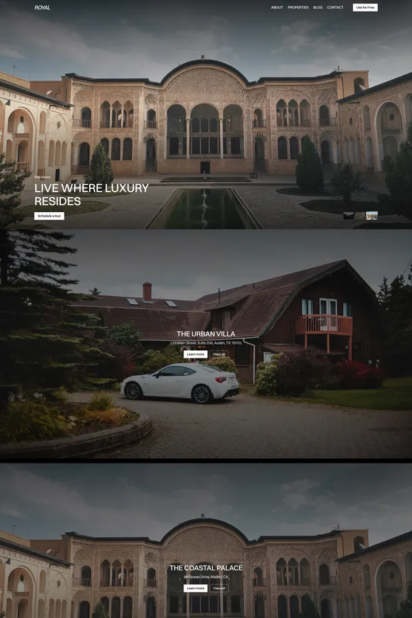 Royal - Real Estate Framer Website Template - Template design inspiration