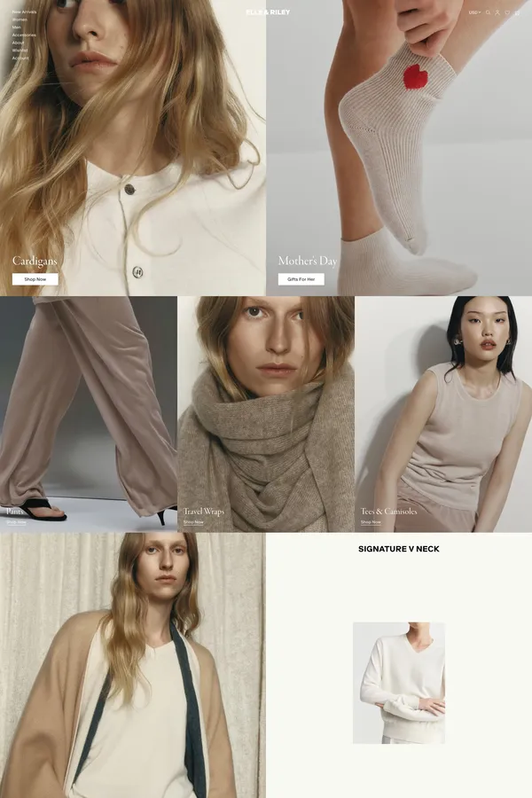 Elle & Riley Official Store l Discover Pure Cashmere Essentials – Elle & Riley Cashmere - Ecommerce design inspiration