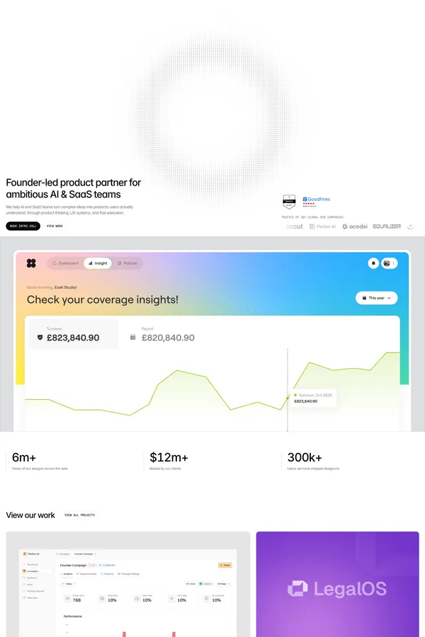 Exalt Studio - Portfolio design inspiration