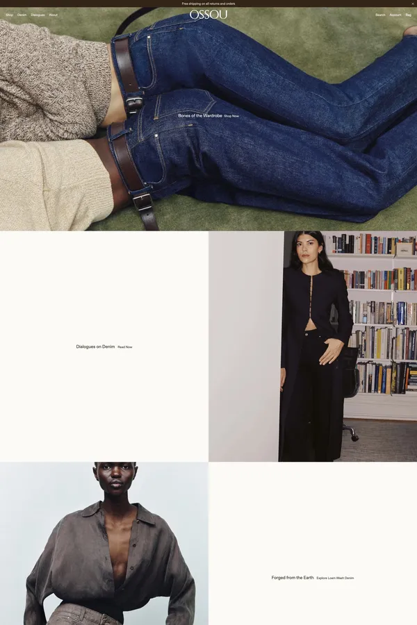 Ossou Denim Official Website - Ecommerce design inspiration