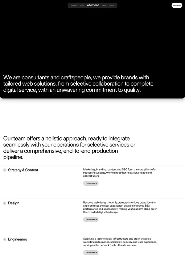 Otomoro | High-end digital production - Portfolio design inspiration