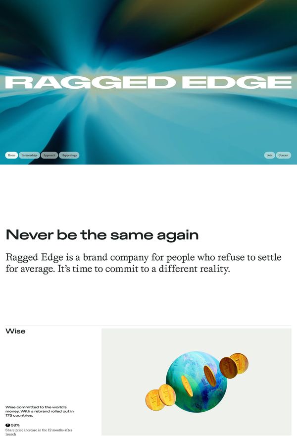 Ragged Edge. A global branding agency proudly based in London. - Portfolio design inspiration