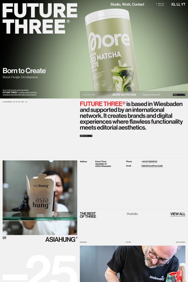 FUTURE THREE® - A Creative Studio - Portfolio design inspiration