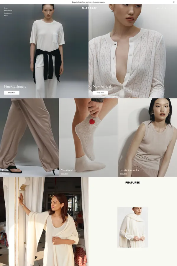 Elle & Riley Cashmere | Timeless Luxury for Every Season - Ecommerce design inspiration