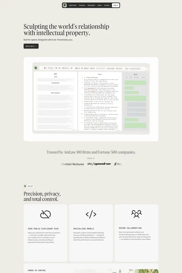 Fearn AI - Landing design inspiration