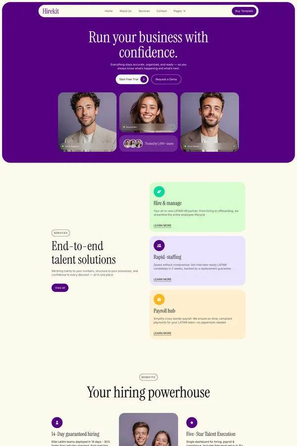 Hirekit - Webflow HTML website template - Template design inspiration