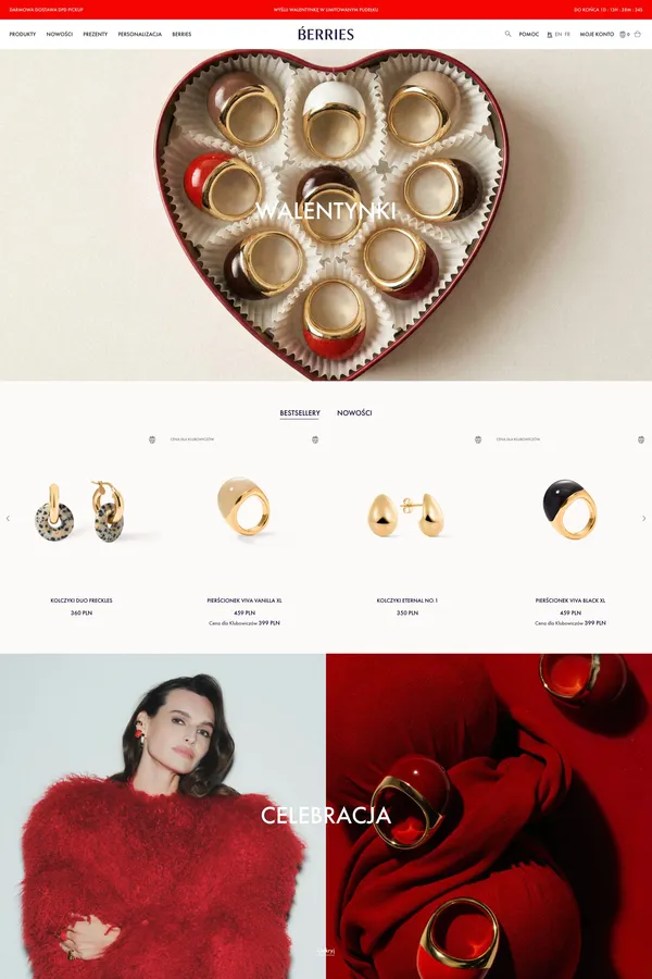 Modne i autorskie projekty | Sklep z biżuterią online                          – Berries - Ecommerce design inspiration