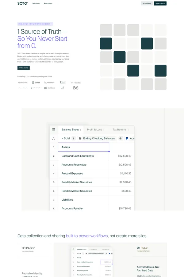 SOLO: One Truth, Zero Resets - Landing design inspiration