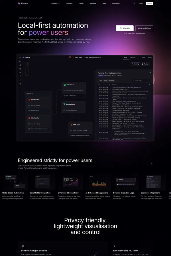 Plasma - Modern Next.js Template - Template design inspiration