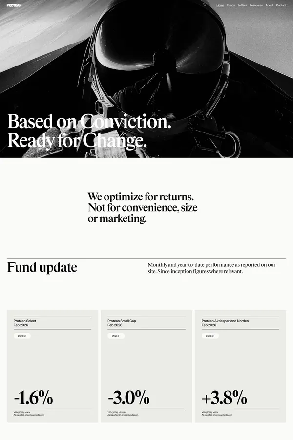Protean Funds Scandinavia - Portfolio design inspiration