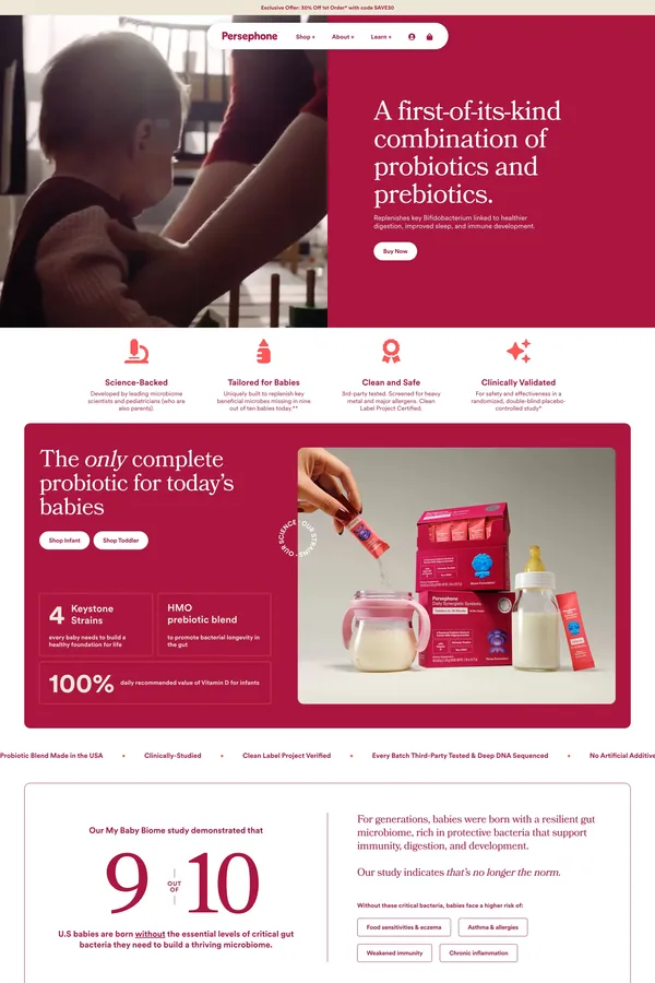 Persephone Biosciences - Ecommerce design inspiration