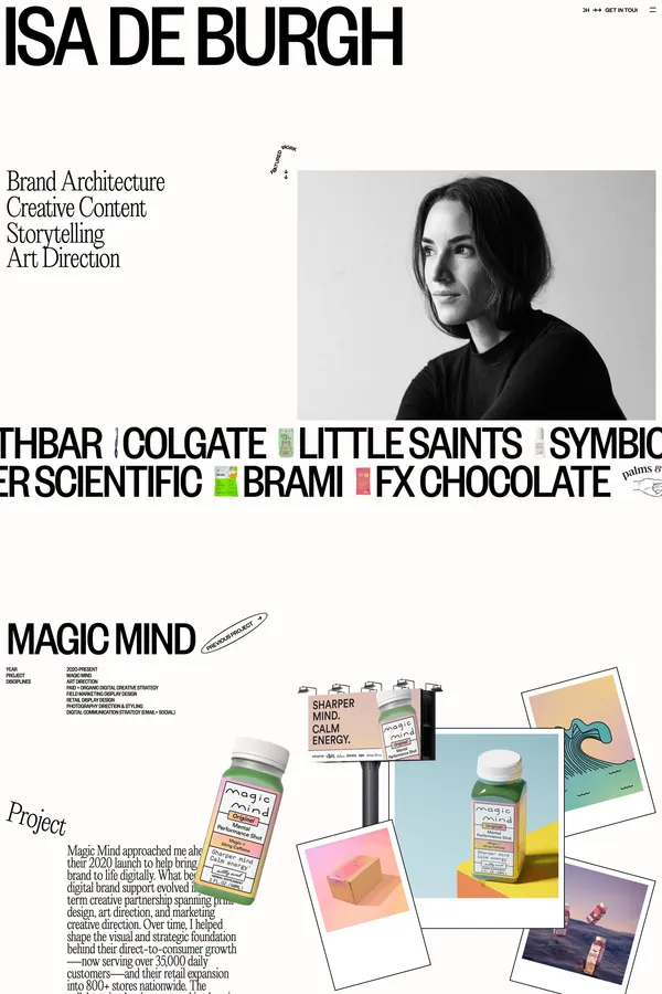 Isa de Burgh – CPG Brand Architect & Creative Director - Portfolio design inspiration