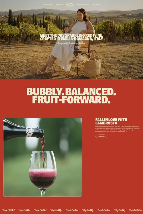 Lucci Lambrusco - Ecommerce design inspiration