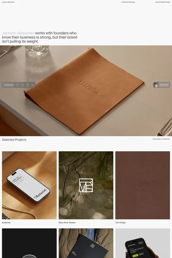 Brand and Digital Design Partner  | Jackson Todd - Portfolio design inspiration