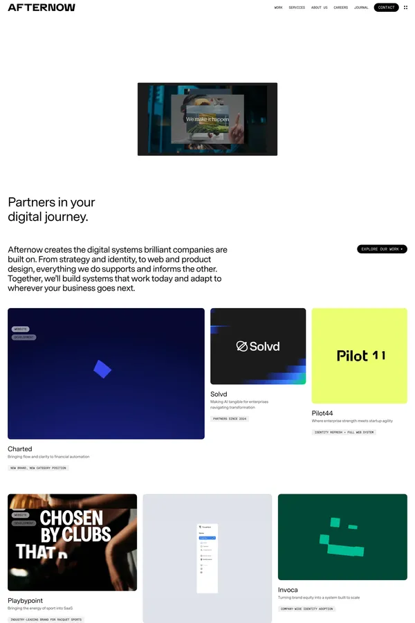 Afternow: Global Digital Agency - Portfolio design inspiration