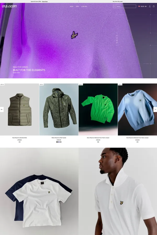 Lyle & Scott™ Official Site | Premium British Menswear - Ecommerce design inspiration