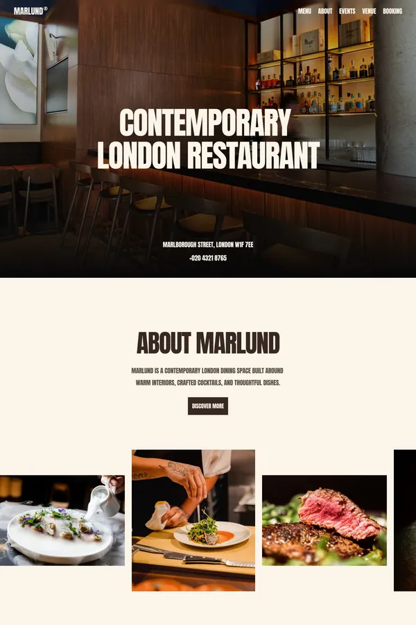 Marlund - Framer Website Template - Template design inspiration
